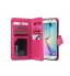 Sony Xperia Xa1 Double Wallet Leather Case 9 Card Slots - Hot Pink