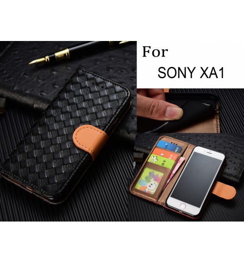 Sony Xperia Xa1  Leather Wallet Case Cover - Blue