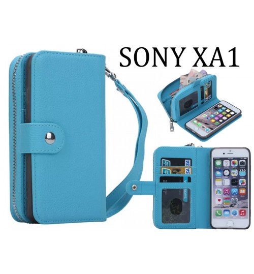 Sony Xperia Xa1 Full Wallet Leather Case - Sky Blue