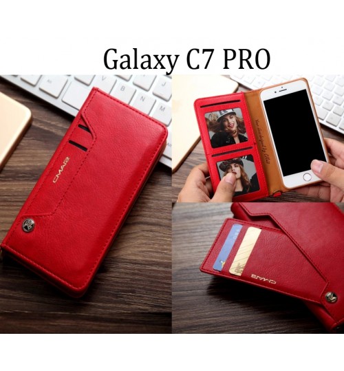 Galaxy C7 Pro  CASE slim leather wallet case