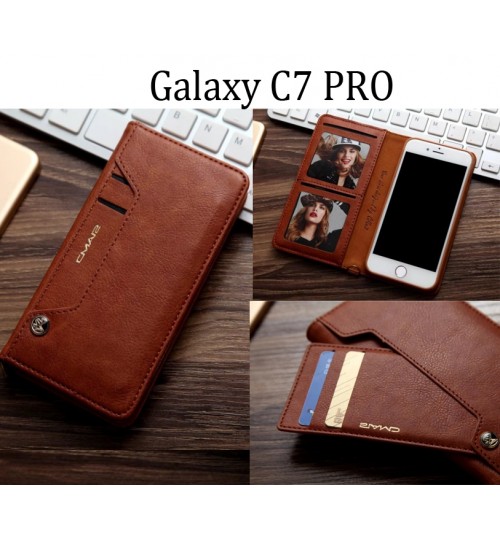 Galaxy C7 Pro  CASE slim leather wallet case