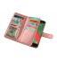 Moto C Case Double Wallet Leather Case 9 Card Slots - Rose Gold