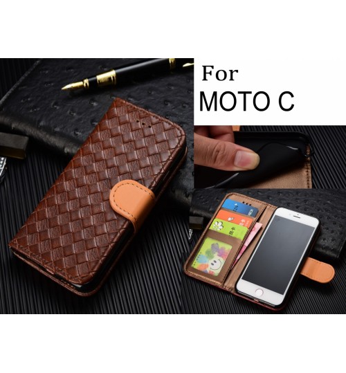 MOTO C case  Leather Wallet Case Cover