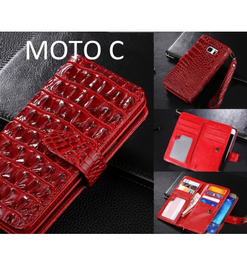 MOTO C Croco wallet Leather case