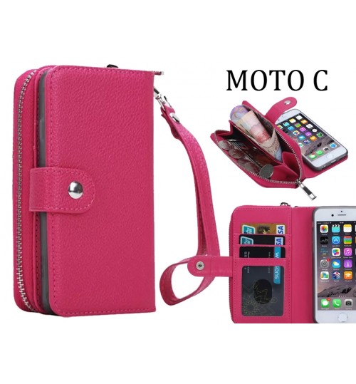 MOTO C case full wallet leather case