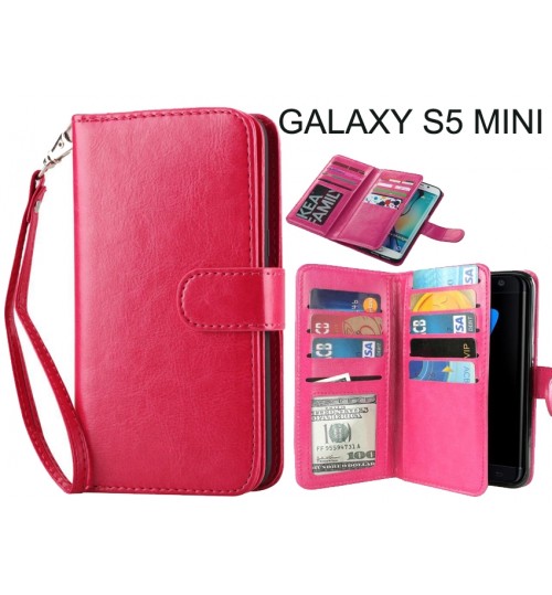 Galaxy S5 Mini case Double Wallet leather case 9 Card Slots