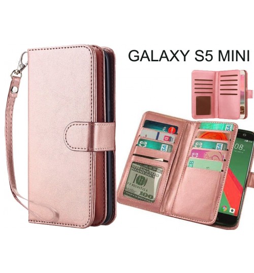 Galaxy S5 Mini case Double Wallet leather case 9 Card Slots