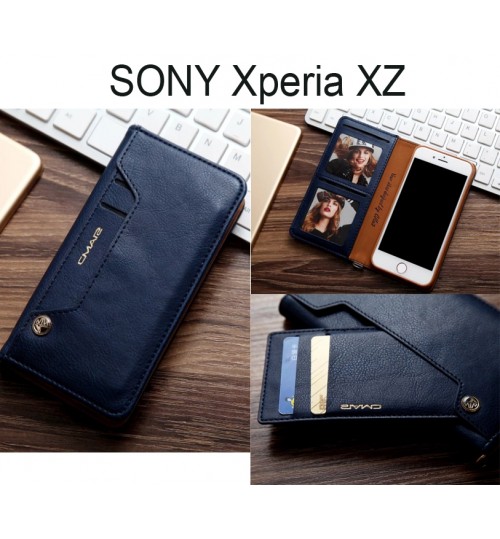 Sony Xperia Xz  Case Slim Leather Wallet Case - Blue