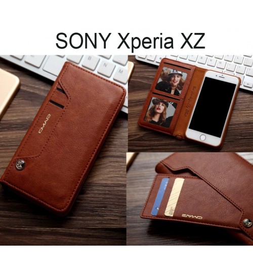 Sony Xperia Xz  Case Slim Leather Wallet Case - Brown