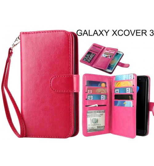 Galaxy Xcover 3 case Double Wallet leather case 9 Card Slots