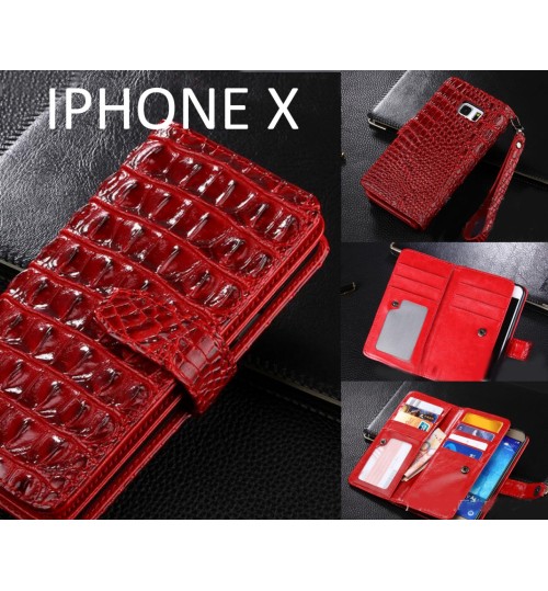 iPhone X case Croco wallet Leather case