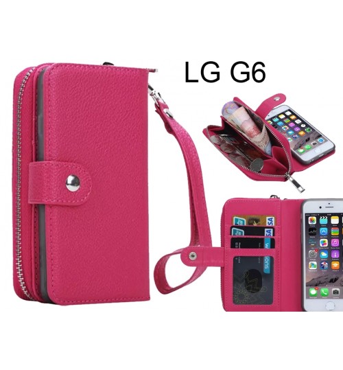 Lg G6 Case Full Wallet Leather Case - Hot Pink