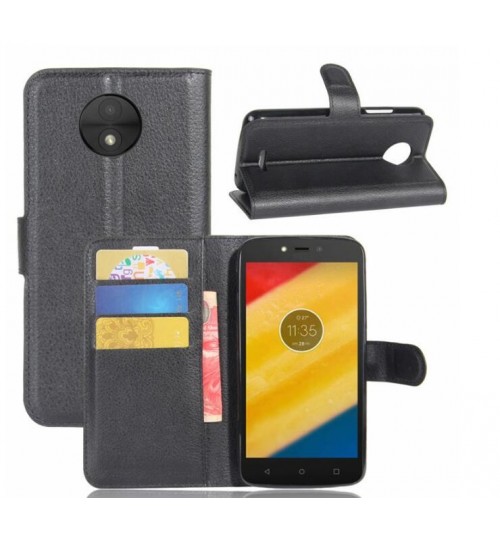 MOTO C wallet leather case+Pen