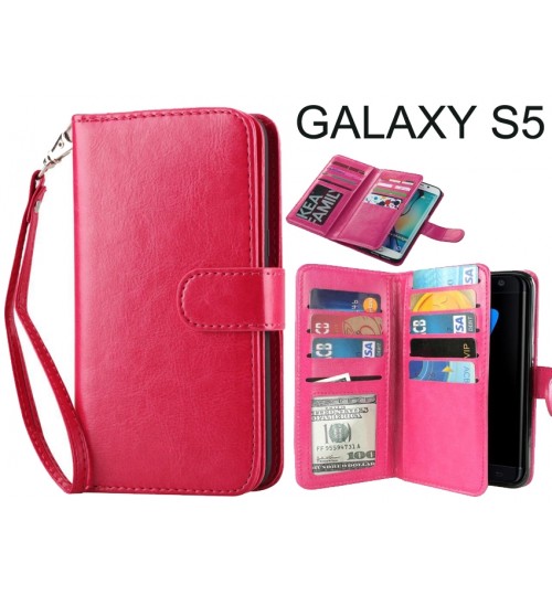 Galaxy S5  case Double Wallet leather case 9 Card Slots