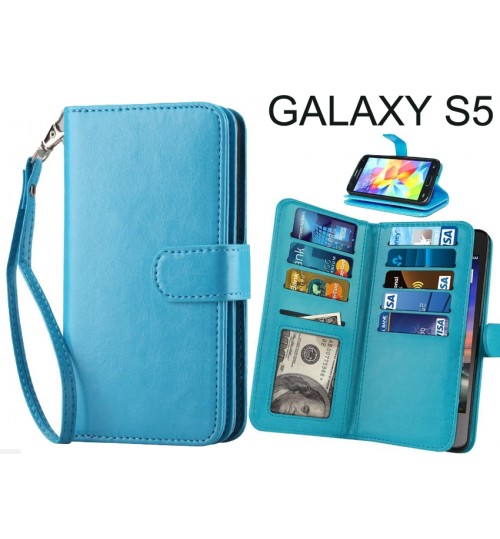 Galaxy S5  case Double Wallet leather case 9 Card Slots