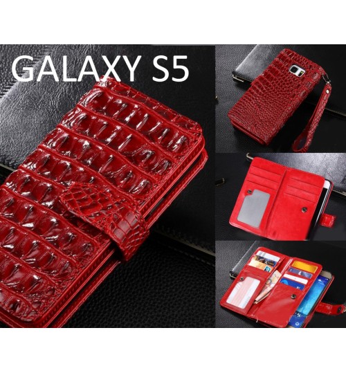 Galaxy S5 case Croco wallet Leather case