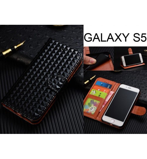 Galaxy S5 CASE Leather Wallet Case Cover