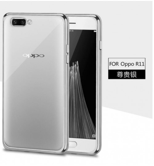 Oppo R11 case plating bumper with clear gel back cover case