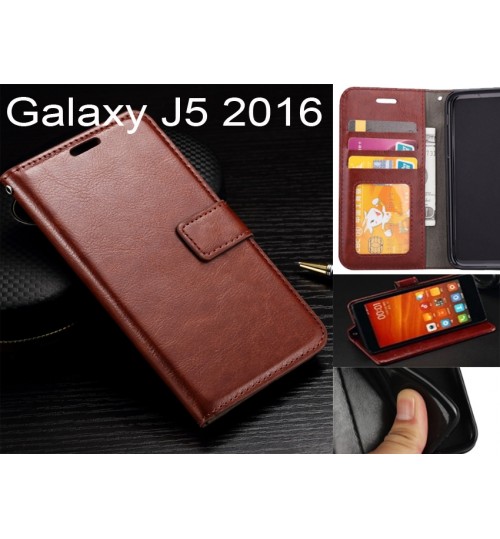 Galaxy J5 2016 Fine Leather Wallet Case - Brown