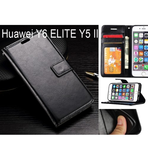 Huawei Y6 ELITE Y5 II case Fine leather wallet case