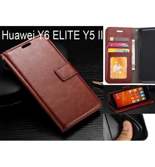 Huawei Y6 ELITE Y5 II case Fine leather wallet case