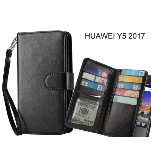 Huawei Y5 2017  CASE Double Wallet leather case 9 Card Slots