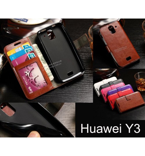 Huawei Y3 LITE vintage fine leather wallet case