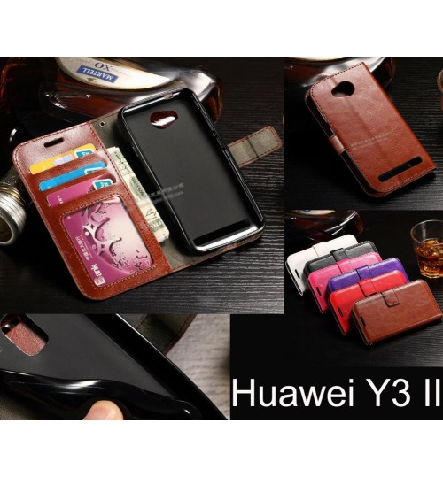 Huawei Y3 II case vintage fine leather wallet case