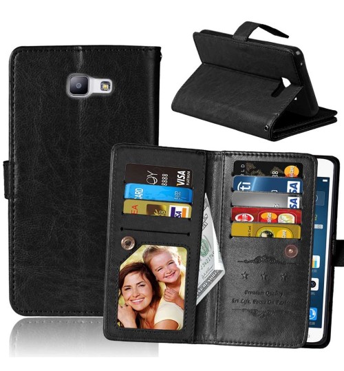 Galaxy A5 2016 Double Wallet Leather Case - Black
