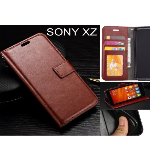 Sony XZ case Fine leather wallet case