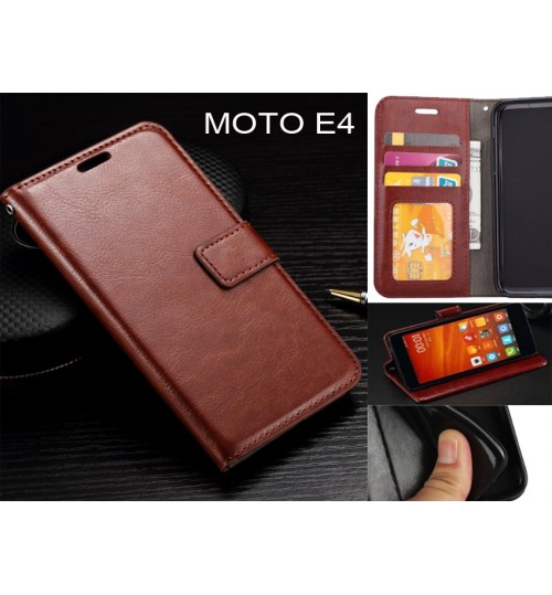 MOTO E4  case Fine leather wallet case