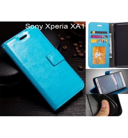 Sony Xperia Xa1  Case Fine Leather Wallet Case - Blue