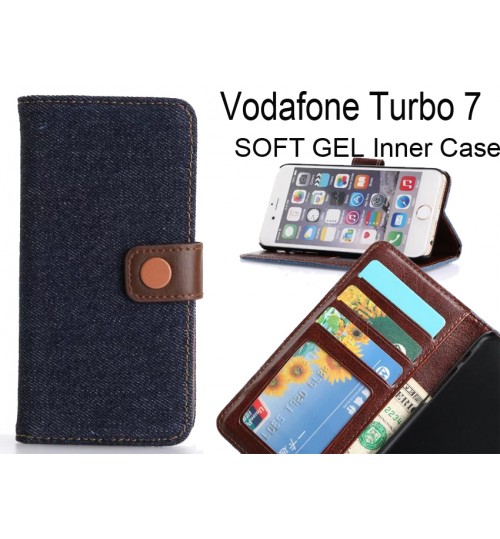 Vodafone Turbo 7 case ultra slim retro jeans wallet case