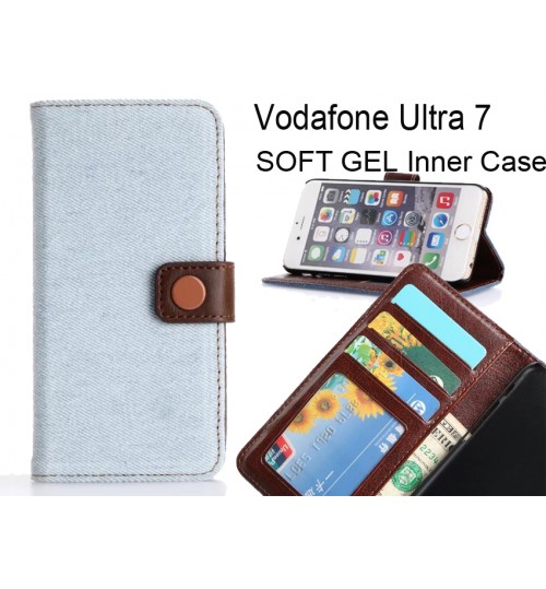 Vodafone Ultra 7 case ultra slim retro jeans wallet case