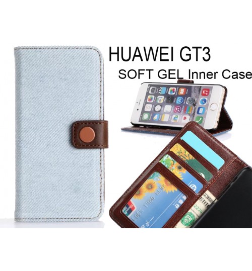Huawei Gt3 Case Ultra Slim Retro Jeans Wallet Case - Blue