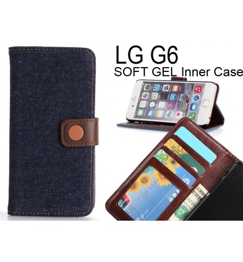 LG G6 case ultra slim retro jeans wallet case