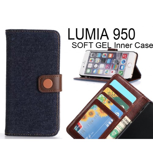 LUMIA 950 case ultra slim retro jeans wallet case