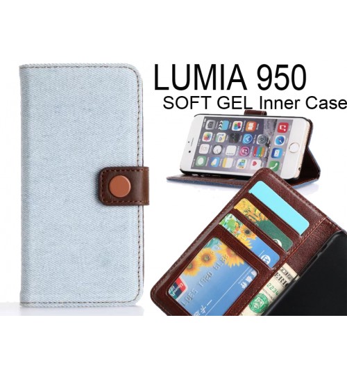 LUMIA 950 case ultra slim retro jeans wallet case