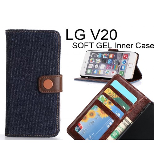 LG V20 case ultra slim retro jeans wallet case