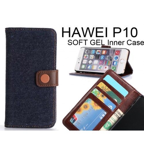 HUAWEI P10 case ultra slim retro jeans wallet case