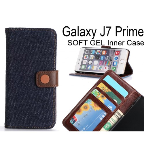 Galaxy J7 Prime case ultra slim retro jeans wallet case