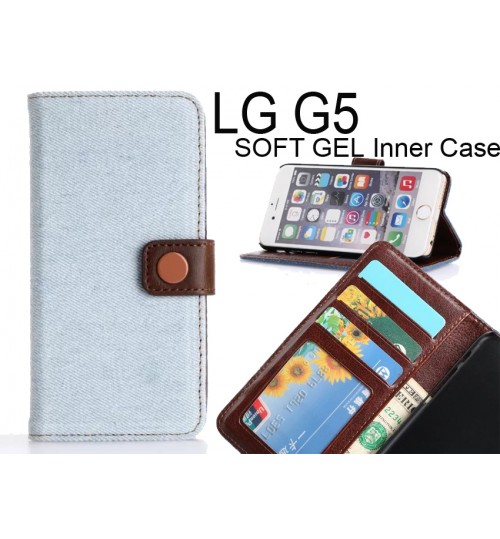 LG G5 case ultra slim retro jeans wallet case