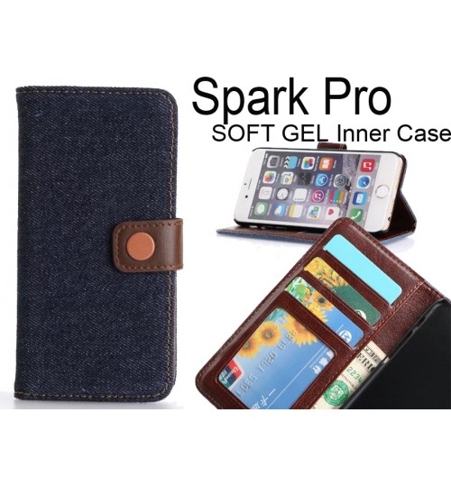 Spark Pro Case Ultra Slim Retro Jeans Wallet Case - Black