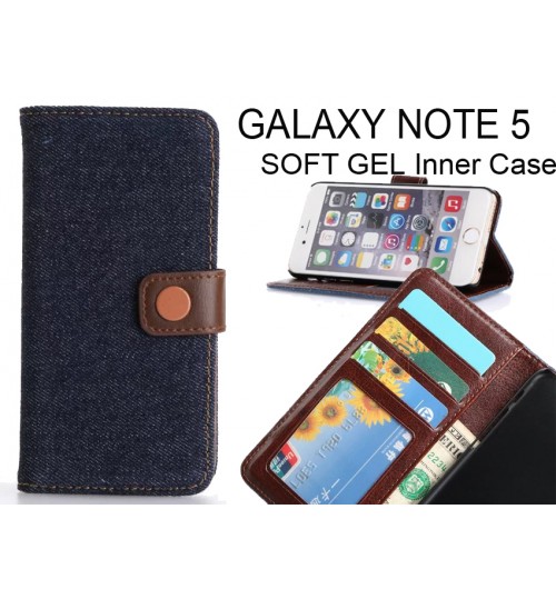 GALAXY NOTE 5 case ultra slim retro jeans wallet case