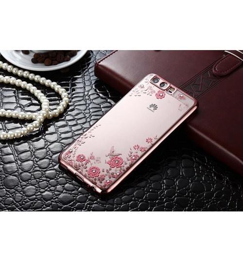 Huawei P10 soft gel tpu case luxury bling shiny floral case