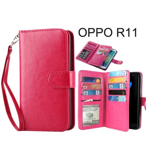 Oppo R11 Case Double Wallet leather case 9 Card Slots