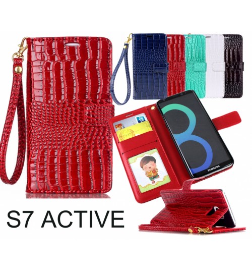 Galaxy S7 Active CASE croco wallet Leather case