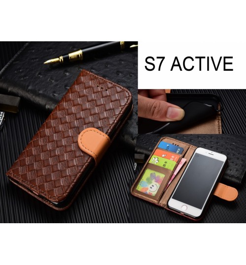 Galaxy S7 Active  Case Wallet Leather Case Cover - Brown