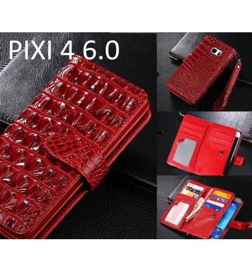 Alcatel Pixi 4 (6)  case Croco wallet Leather case