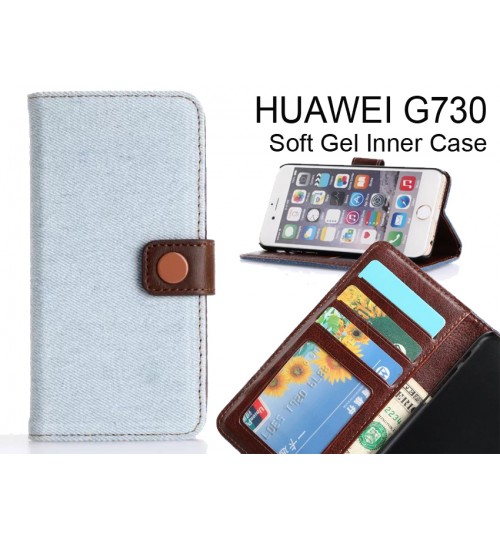 HUAWEI G730  case ultra slim retro jeans wallet case